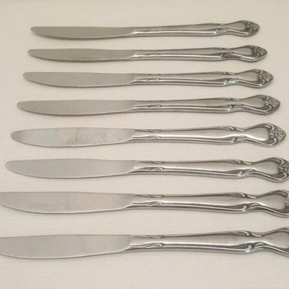 8 Ekco REGAL ROSE‎ Knives Flatware Dinnerware Japan Replacement Stainless Steel